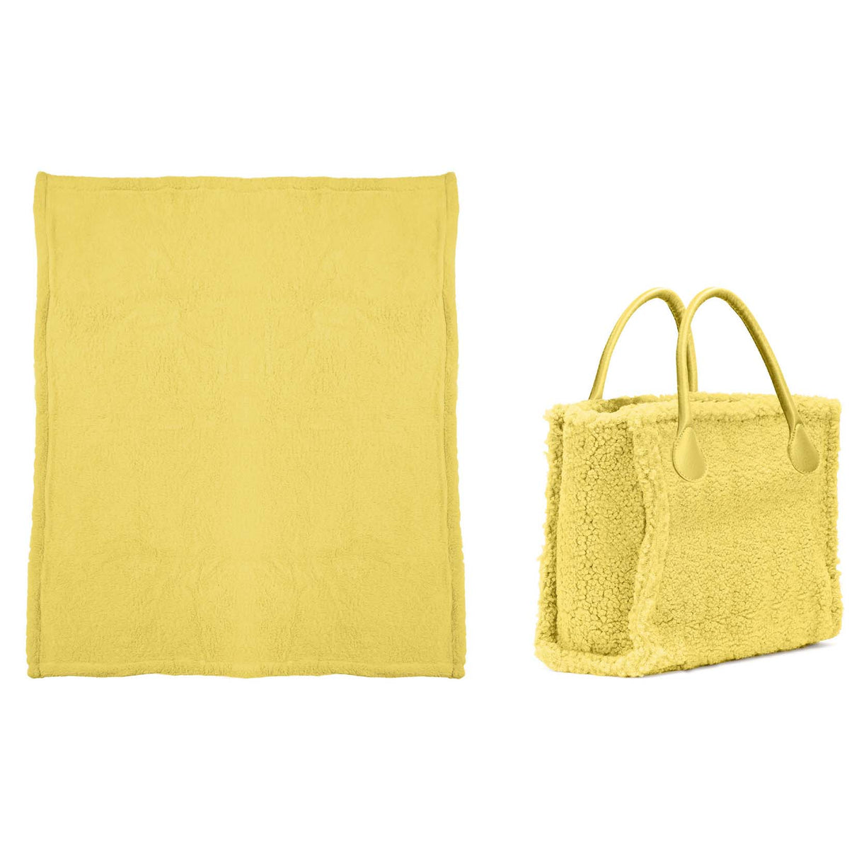 Plaid in MicroPile con Borsa Coordinata - Sofy Plaid Daunex Plaid Ocra