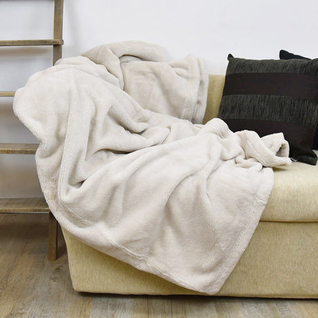 Plaid in Micropile - Prime Plaid Lisola 150x200cm Ecru