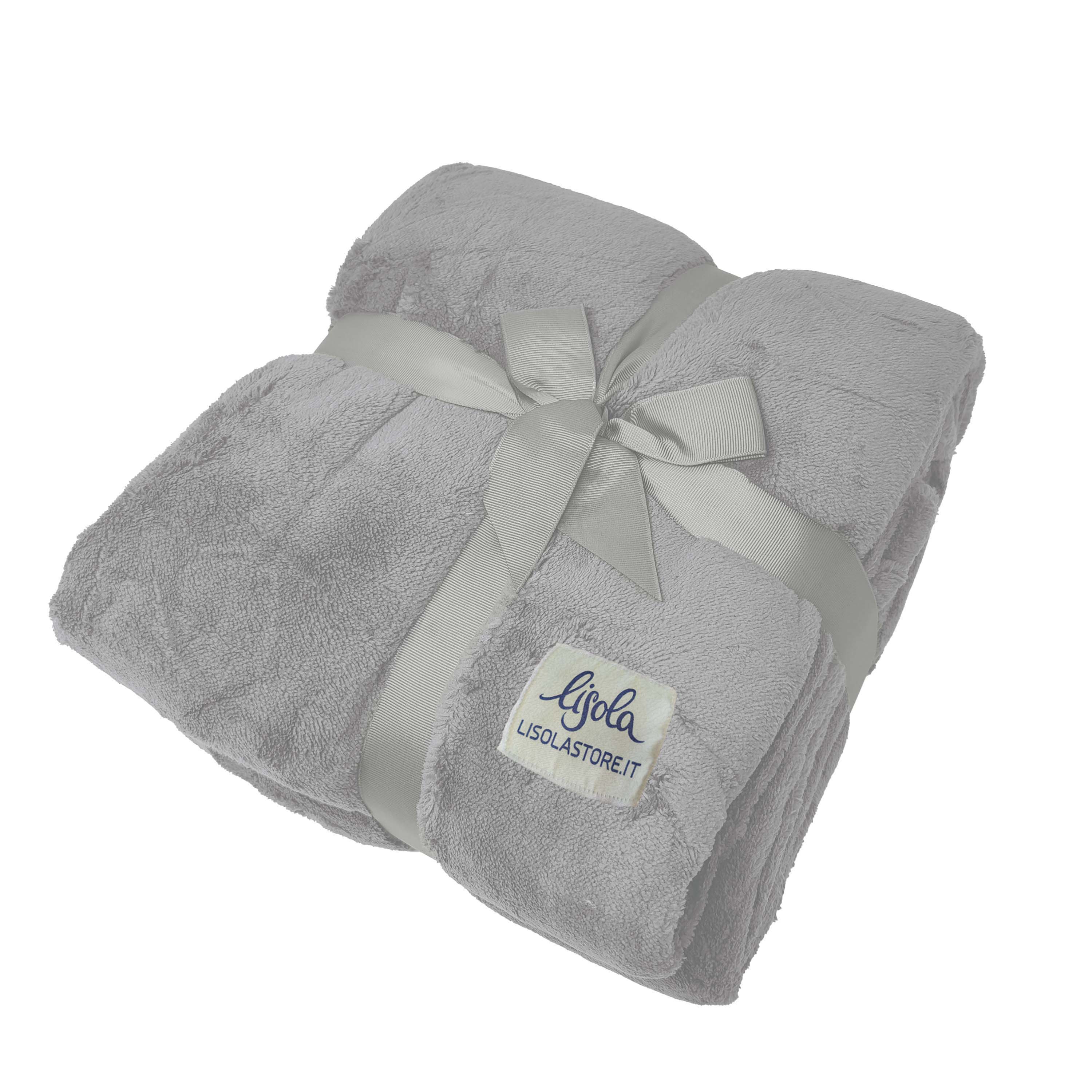 Plaid in Micropile - Ricciolone Plaid Lisola 250x200cm Grigio Perla