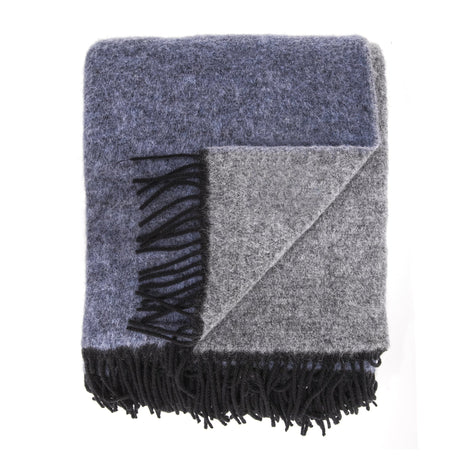 Plaid in Misto Lana Mohair - Raffaello Plaid Daunex 140x180cm Avio/Grigio