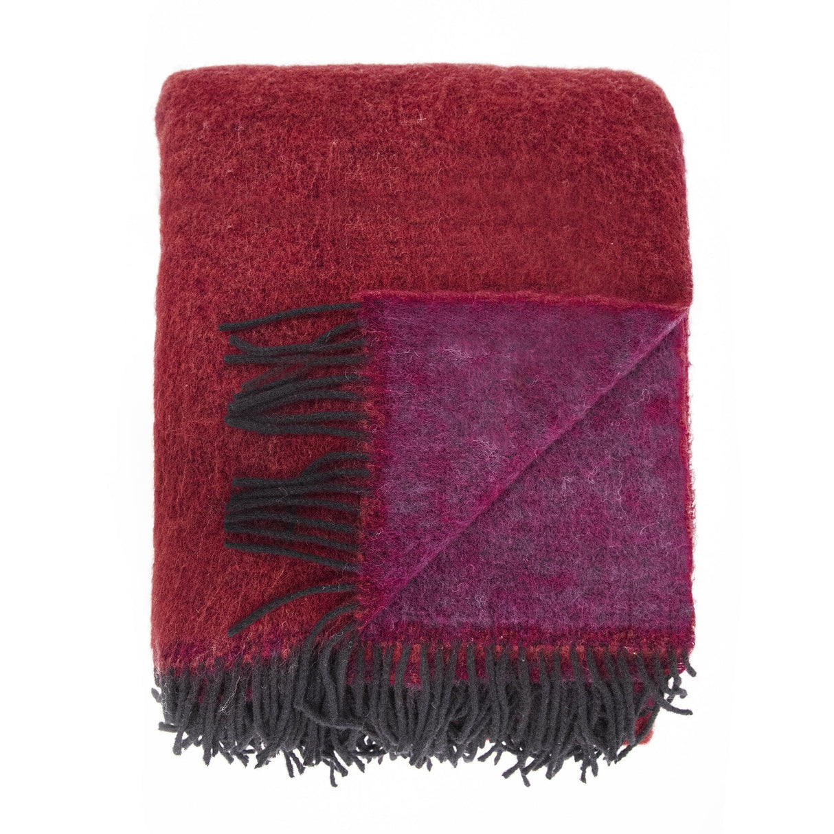 Plaid in Misto Lana Mohair - Raffaello Plaid Daunex 140x180cm Vinaccia/Rubino