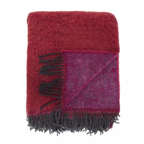 Plaid in Misto Lana Mohair - Raffaello Plaid Daunex 140x180cm Vinaccia/Rubino