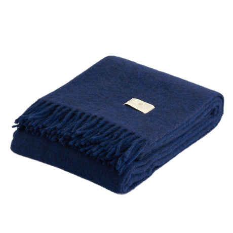 Plaid in Misto Lana Tinta Unita - Paganini Plaid Biancoperla 150x200cm Blu Navy