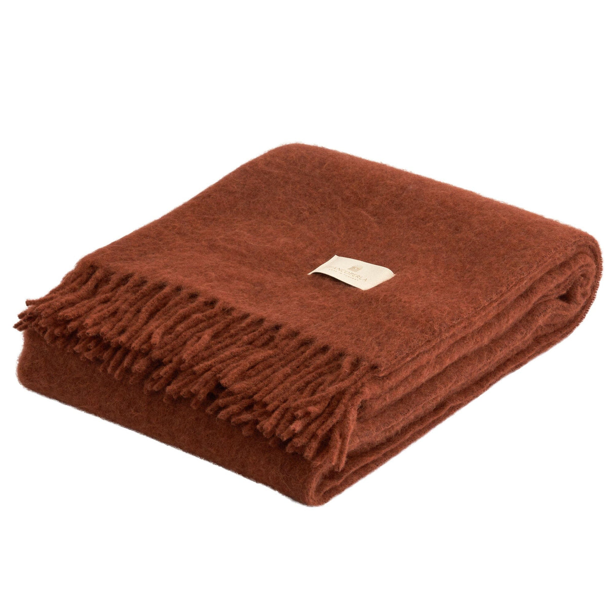 Plaid in Misto Lana Tinta Unita - Paganini Plaid Biancoperla 150x200cm Ruggine