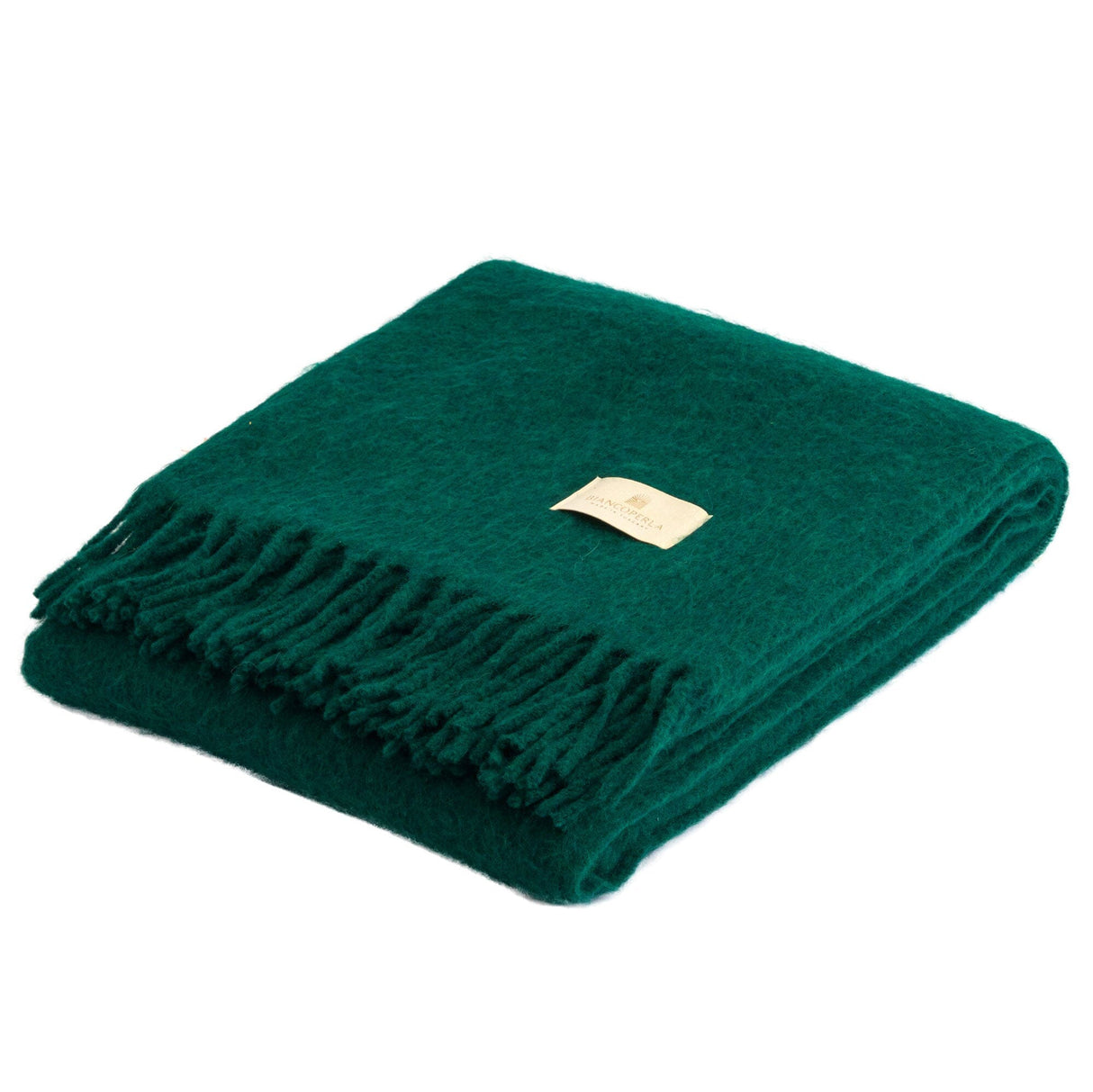 Plaid in Misto Lana Tinta Unita - Paganini Plaid Biancoperla 150x200cm Smeraldo