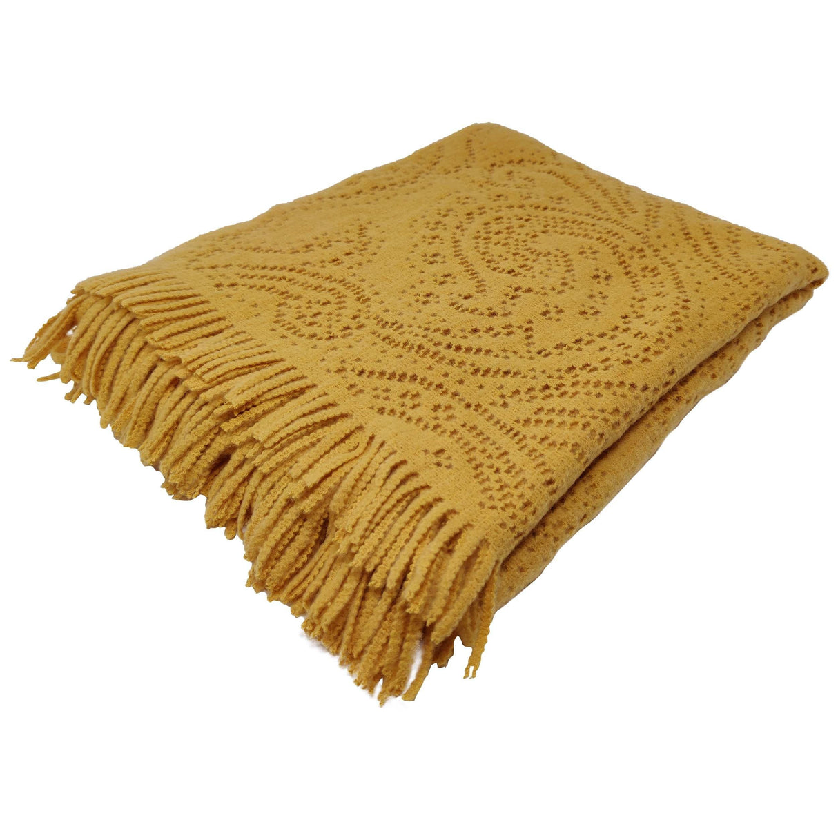 Plaid in Misto Cotone Tinta Unita - Retrò Plaid Lisola Plaid Giallo