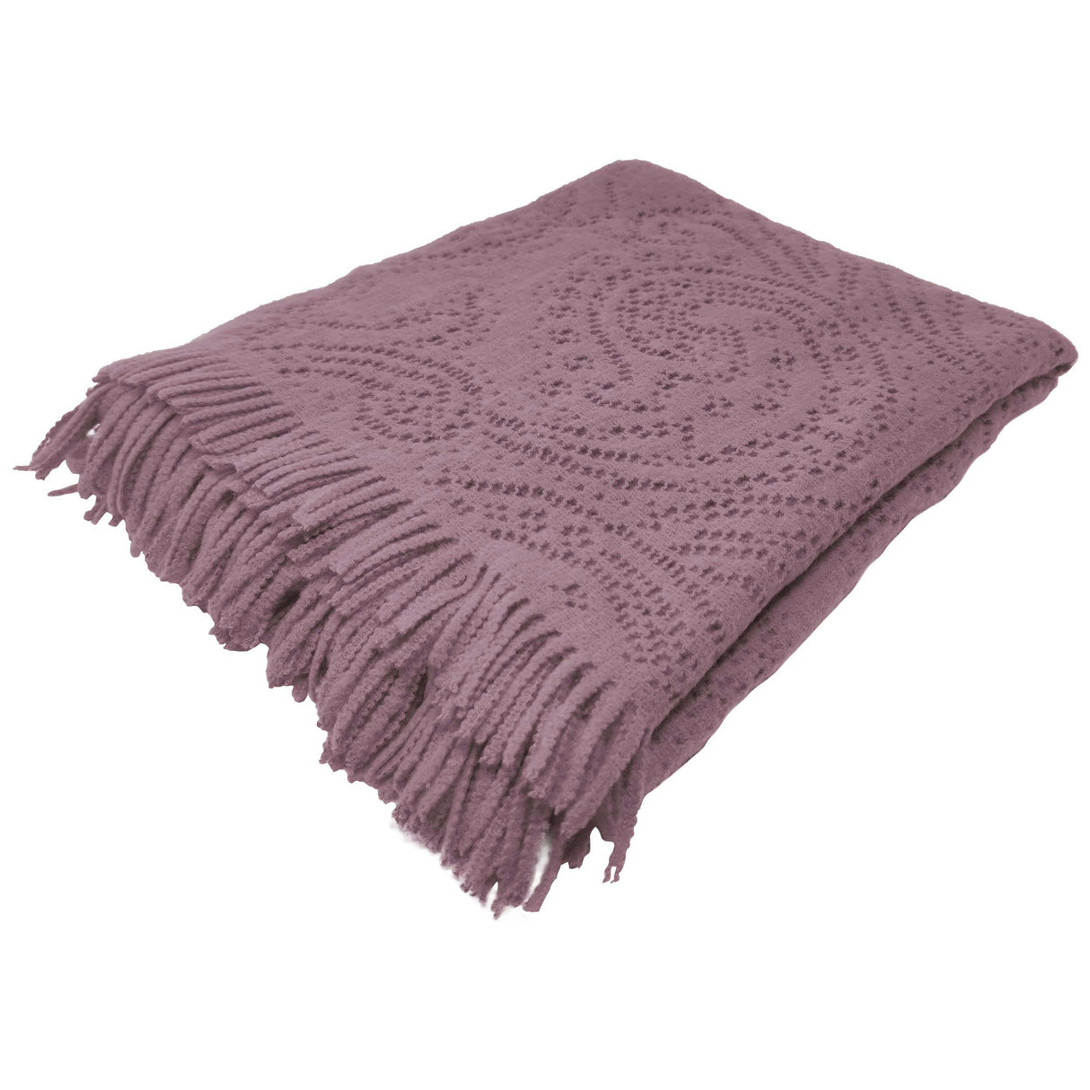 Plaid in Misto Cotone Tinta Unita - Retrò Plaid Lisola Plaid Rosa Antico