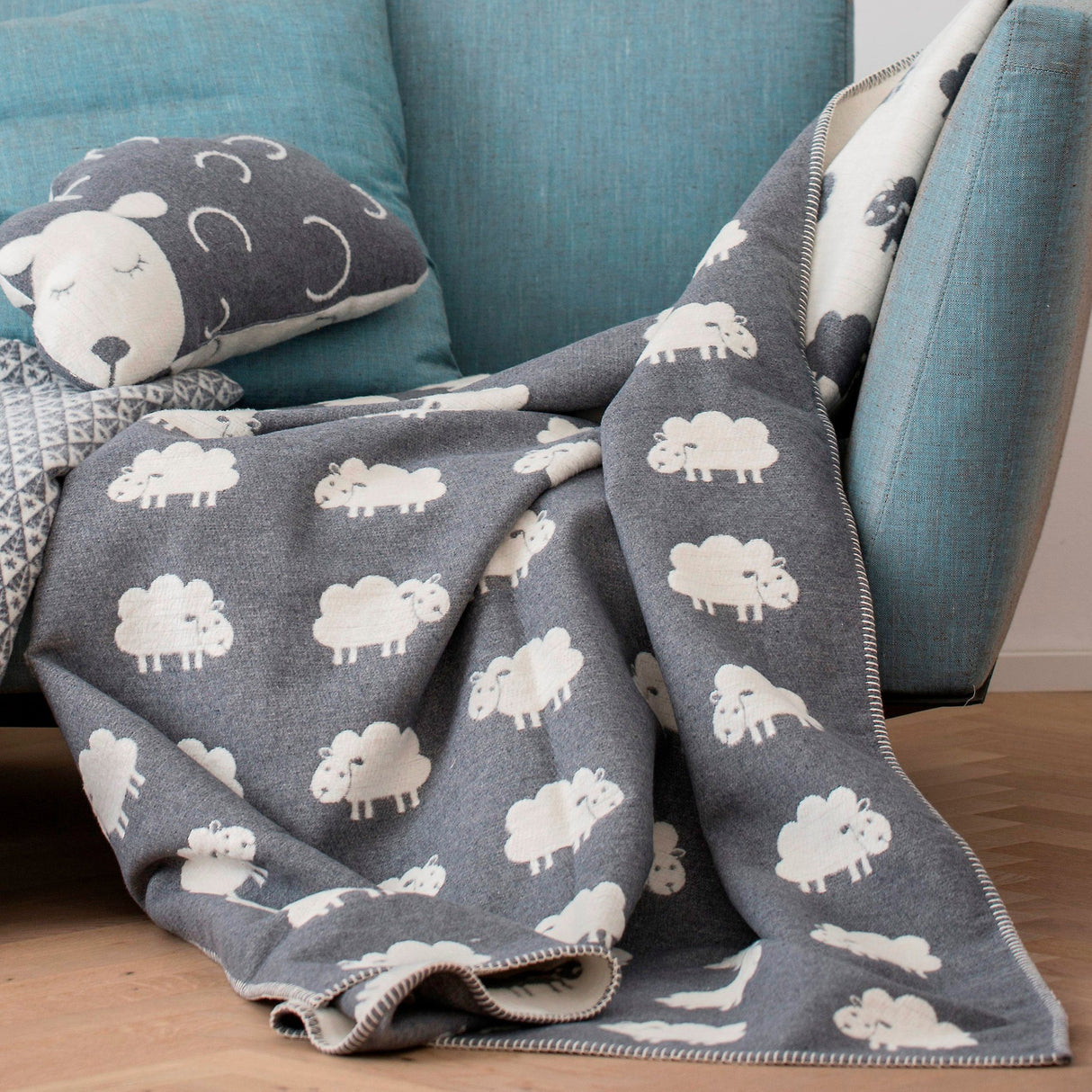 Plaid Invernale in Cotone fantasia Pecora - Deco Plaid David Fussenegger