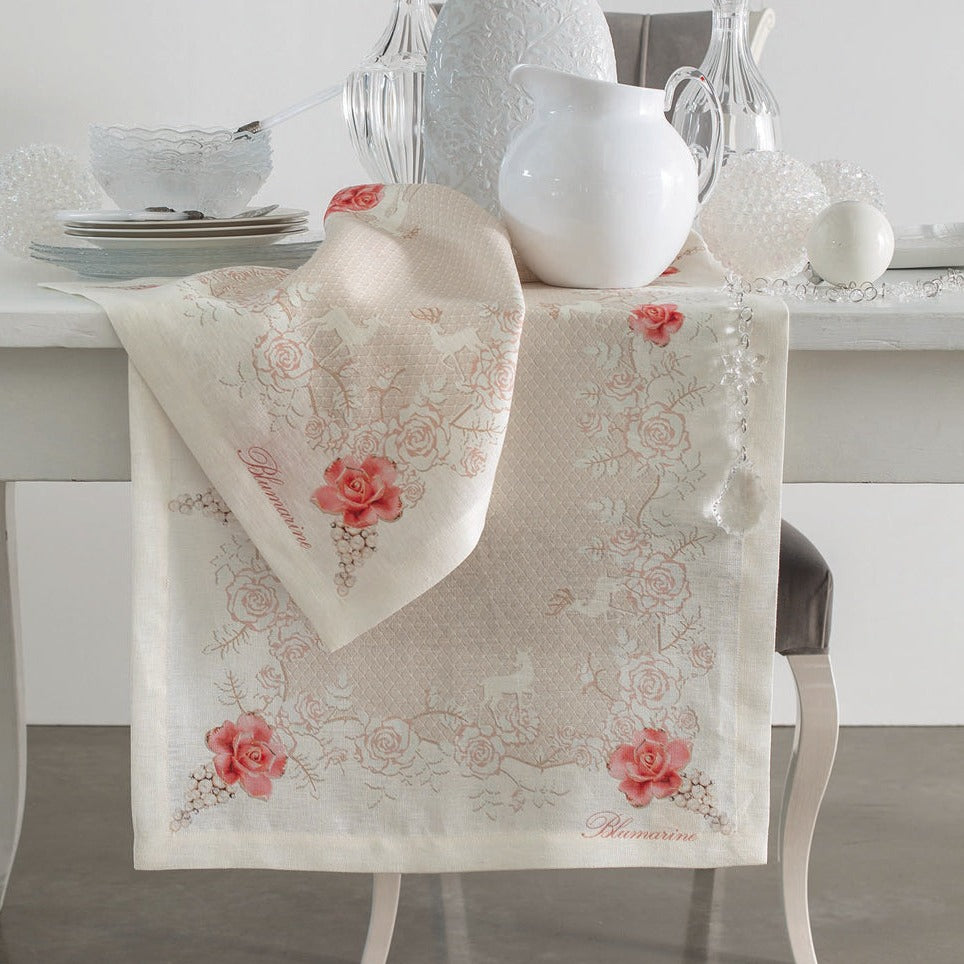 Runner in Puro Lino Stampato - Preziosa Runner Blumarine