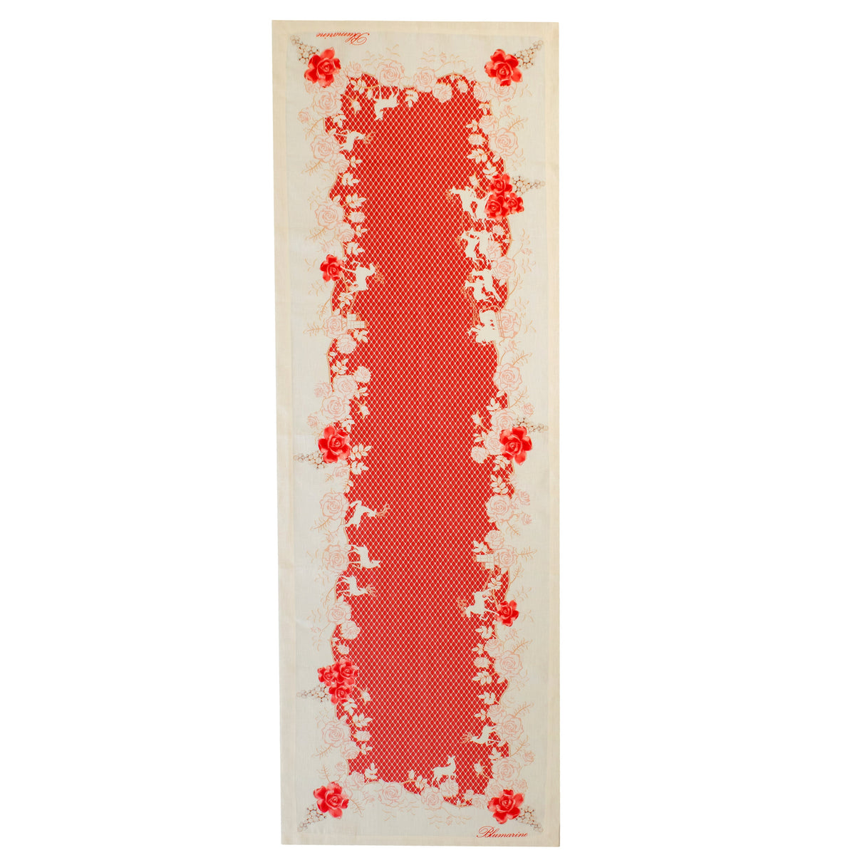 Runner in Puro Lino Stampato - Preziosa Runner Blumarine Rosso
