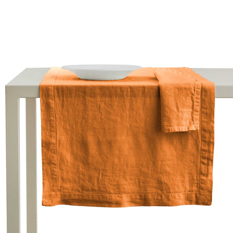 Runner in Puro Lino StoneWashed no Stiro - Andromeda Runner Lisola Arancione
