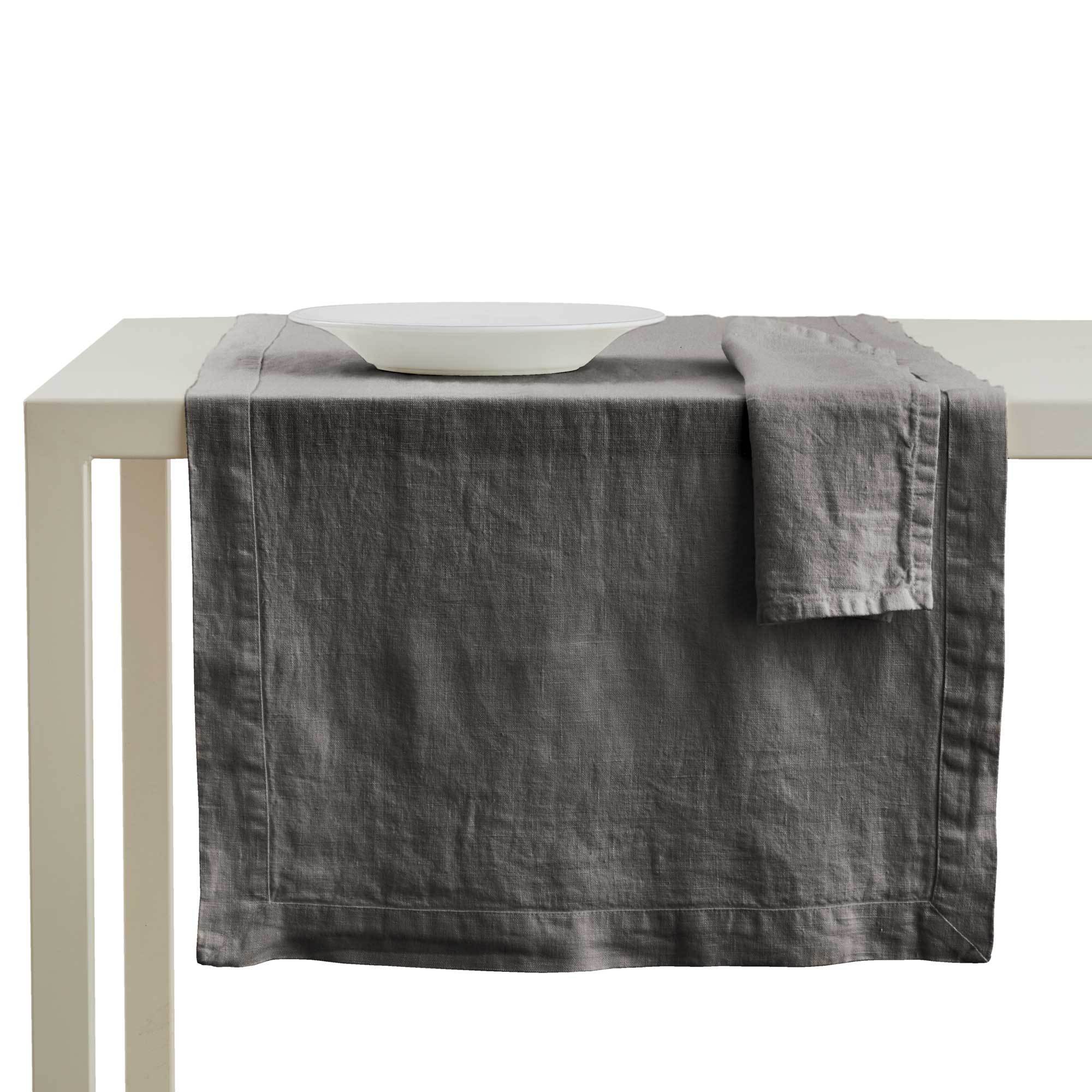 Runner in Puro Lino StoneWashed no Stiro - Andromeda Runner Lisola Grigio Scuro (Grisaglia)