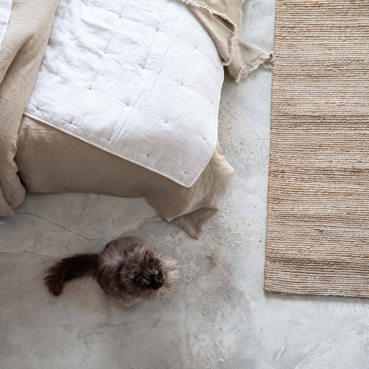 Scaldapiedi Reversibile in Puro Cotone e Puro Lino Tinta Unita - Zeff Scaldapiedi Vivaraise