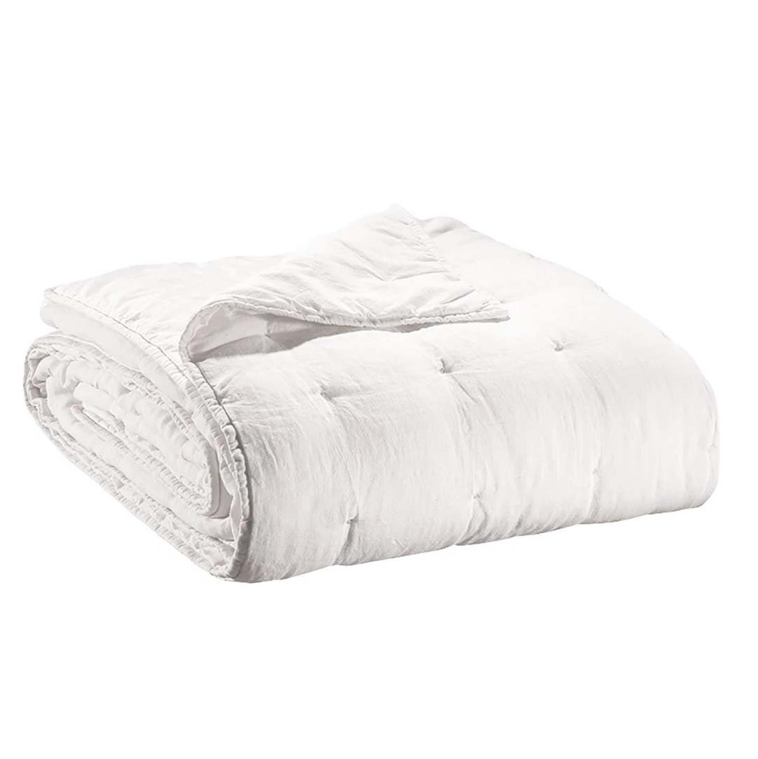 Scaldapiedi Reversibile in Puro Cotone e Puro Lino Tinta Unita - Zeff Scaldapiedi Vivaraise Bianco