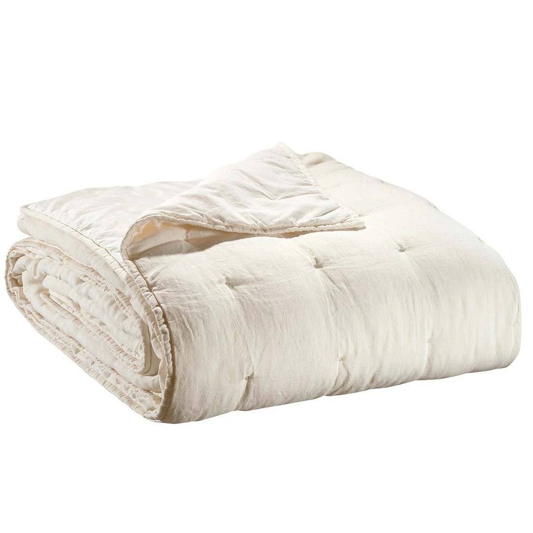 Scaldapiedi Reversibile in Puro Cotone e Puro Lino Tinta Unita - Zeff Scaldapiedi Vivaraise Gesso