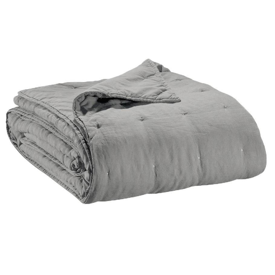 Scaldapiedi Reversibile in Puro Cotone e Puro Lino Tinta Unita - Zeff Scaldapiedi Vivaraise Tempesta