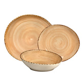 Set 12 Piatti in Grès Dipinti a Mano - Pictura Piatto Kaleidos Beige