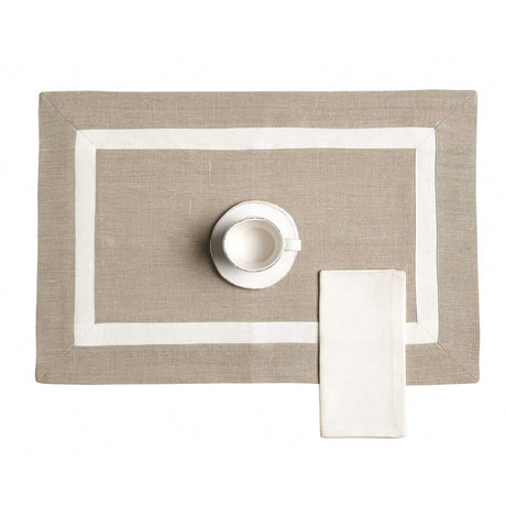 Set 2 Americani in Puro Lino con Balza Interna in Contrasto - Sole Americano Lisola Naturale