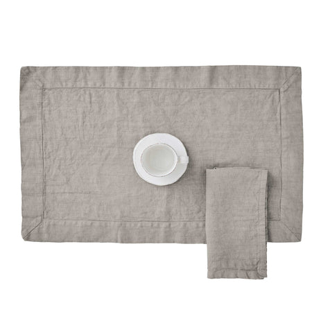 Set 2 Americani in Puro Lino StoneWashed no Stiro - Andromeda Americano Lisola Grigio (Prisma)