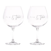 Set 2 Calici da Cocktail in Vetro Serigrafati - Gin & Tonic Calice Simple Day