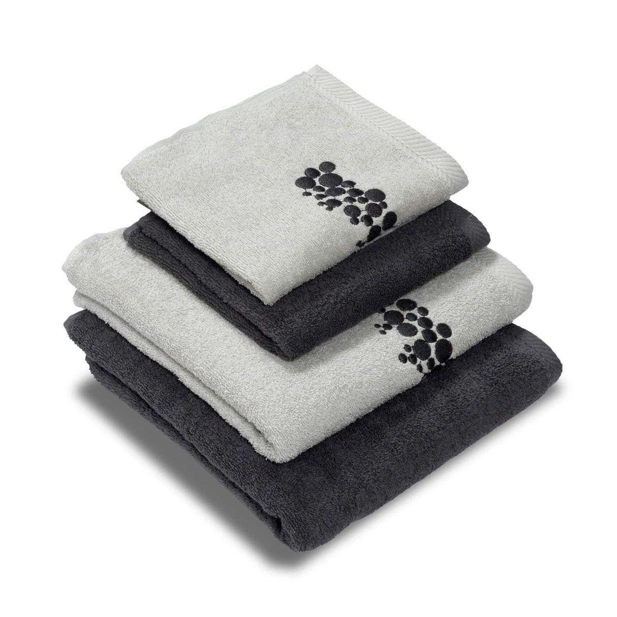 Set 2 Coppie di Spugna Ricamata - Bellaria Coppia di spugna Dea Perla/Antracite