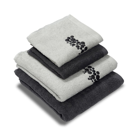 Set 2 Coppie di Spugna Ricamata - Bellaria Coppia di spugna Dea Perla/Antracite