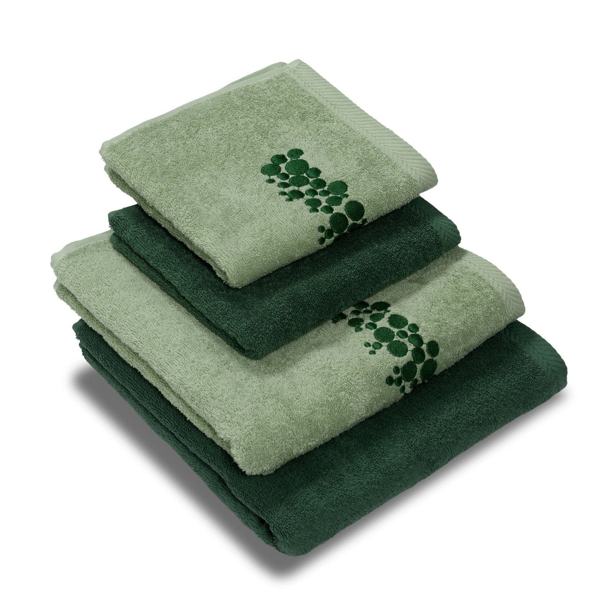 Set 2 Coppie di Spugna Ricamata - Bellaria Coppia di spugna Dea Salvia/Bosco