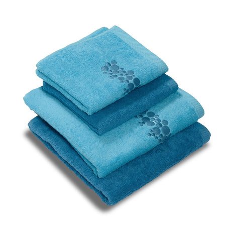 Set 2 Coppie di Spugna Ricamata - Bellaria Coppia di spugna Dea Turchese/Acqua