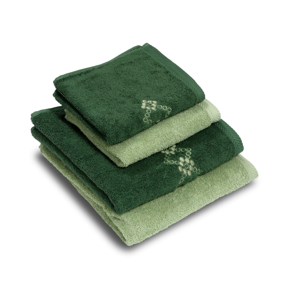 Set 2 Coppie di Spugna Ricamata - Silvia Coppia di spugna Dea Bosco/Salvia