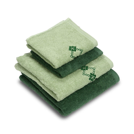 Set 2 Coppie di Spugna Ricamata - Silvia Coppia di spugna Dea Salvia/Bosco