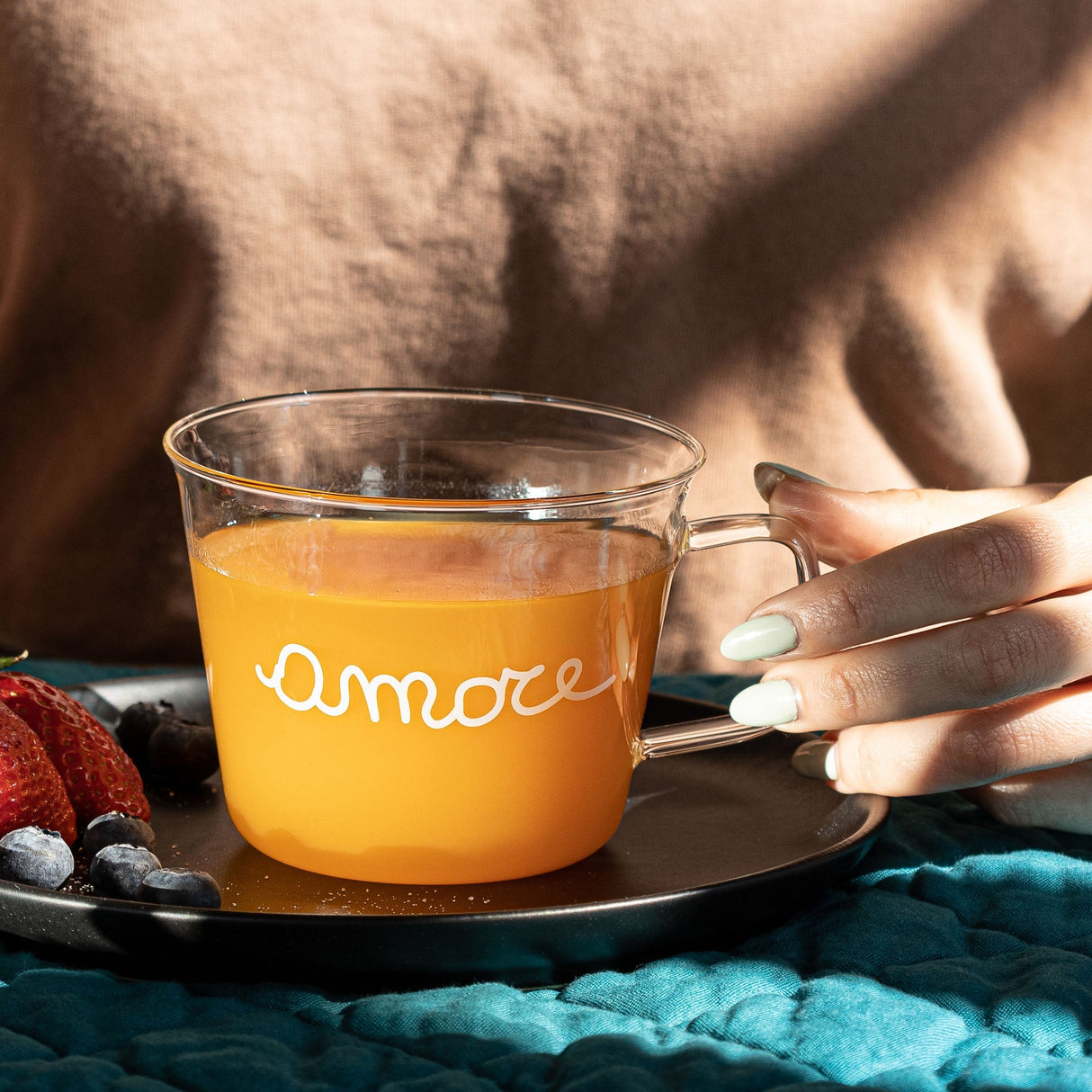 Set 2 Tazze in Vetro Borosilicato Serigrafate - Amore tazze Simple Day