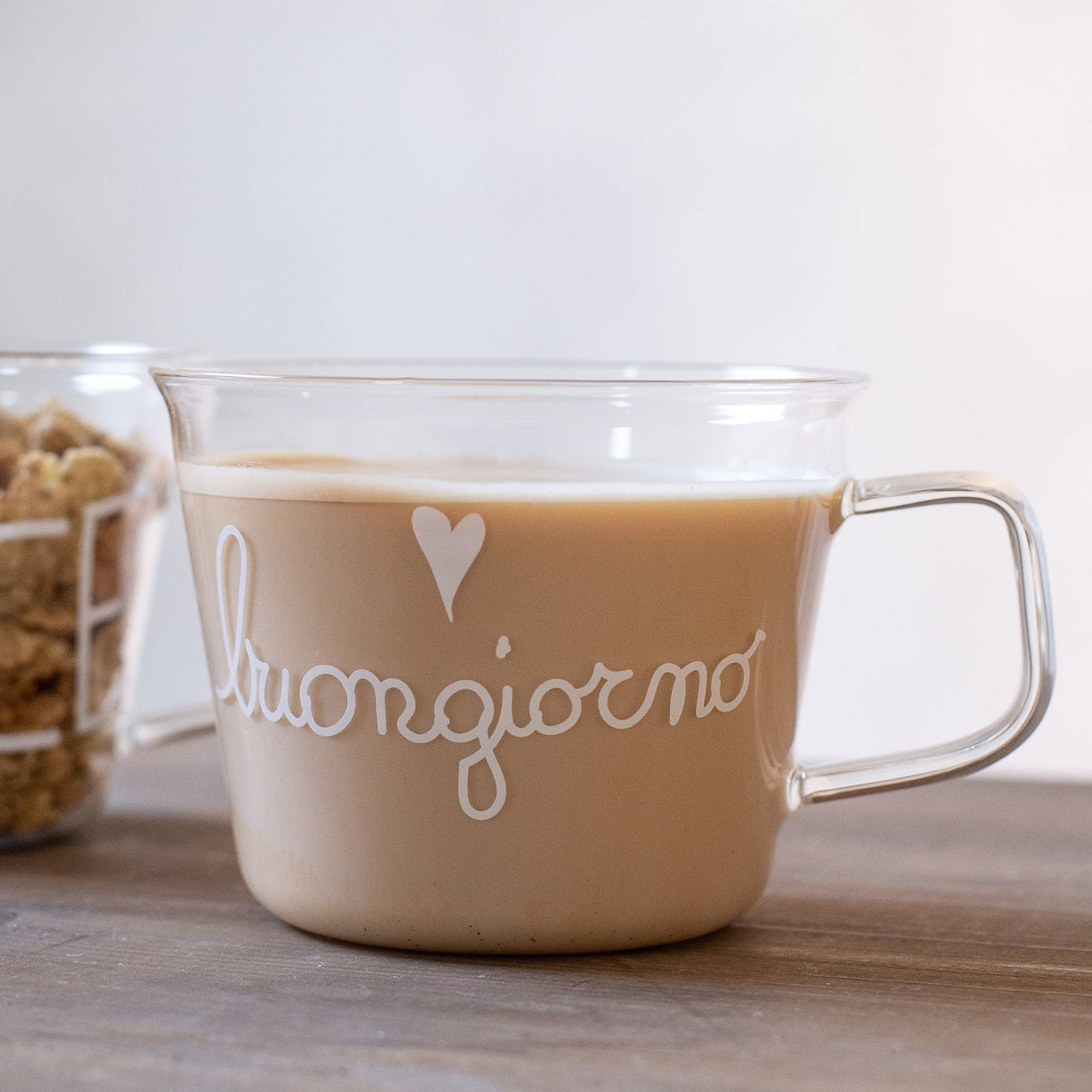 Set 2 Tazze in Vetro Borosilicato Serigrafate - Buongiorno tazze Simple Day