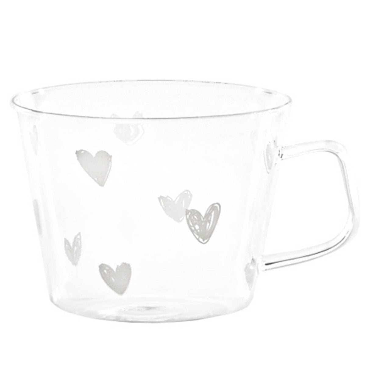 Set 2 Tazze in Vetro Borosilicato Serigrafate - Cuori tazze Simple Day