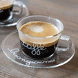 Set 2 Tazzine in Vetro Borosilicato Serigrafate - Caffè Buongiorno tazze Simple Day 