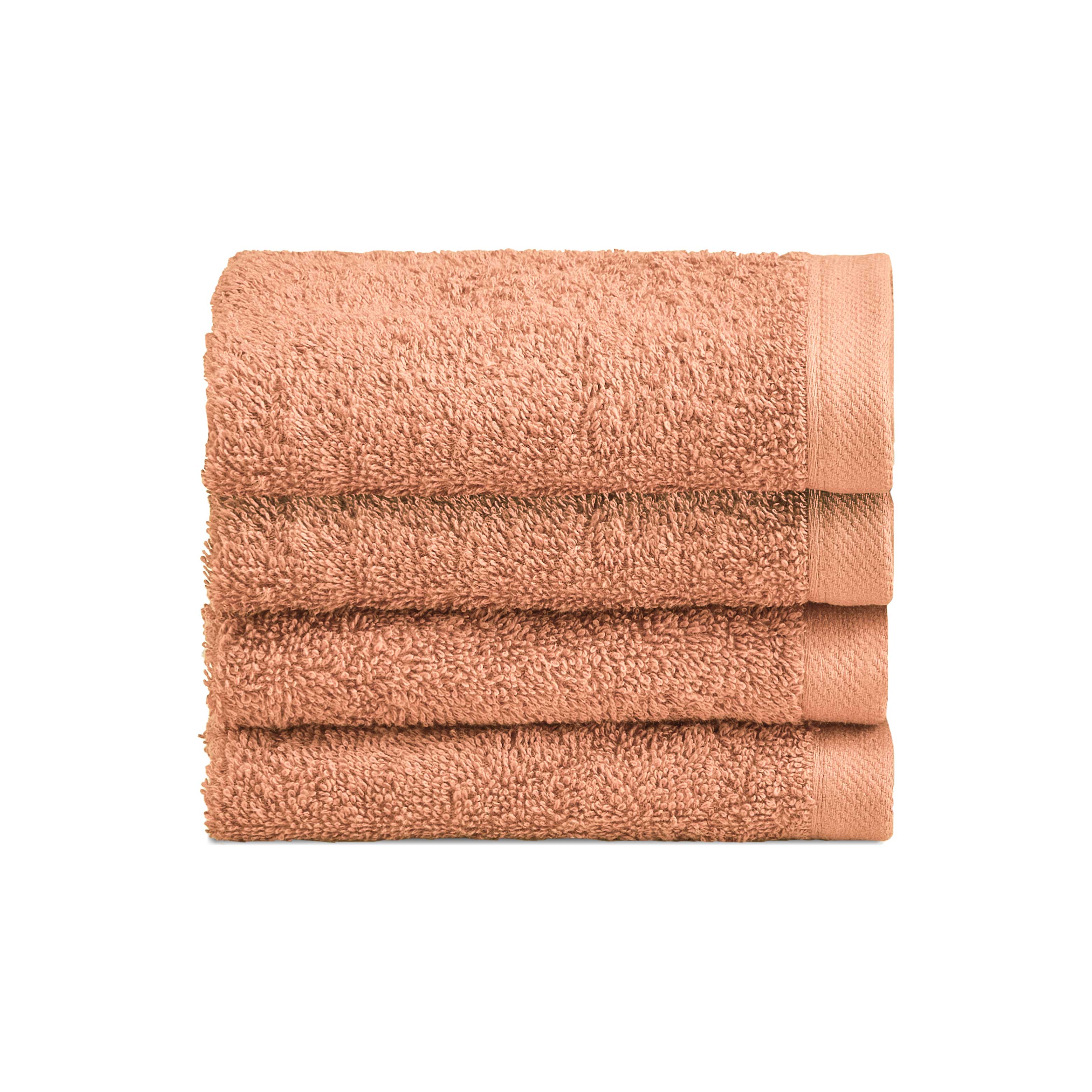 Set 4 Lavette in Spugna di Cotone Tinta Unita - Perla Lavetta Lisola Arancione (Pesca)