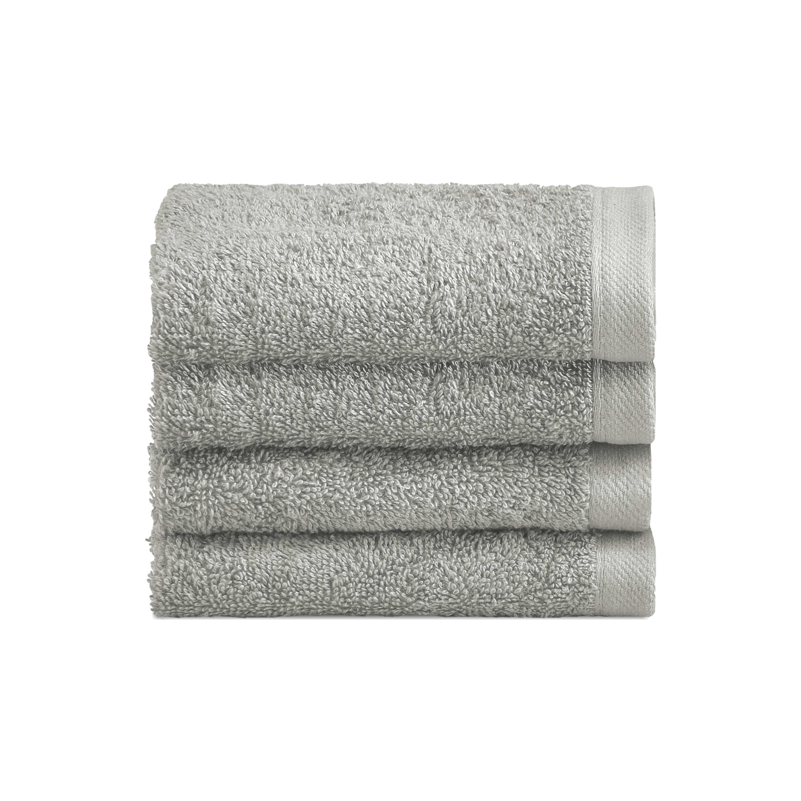 Set 4 Lavette in Spugna di Cotone Tinta Unita - Perla Lavetta Lisola Grigio Medio (Estadio)