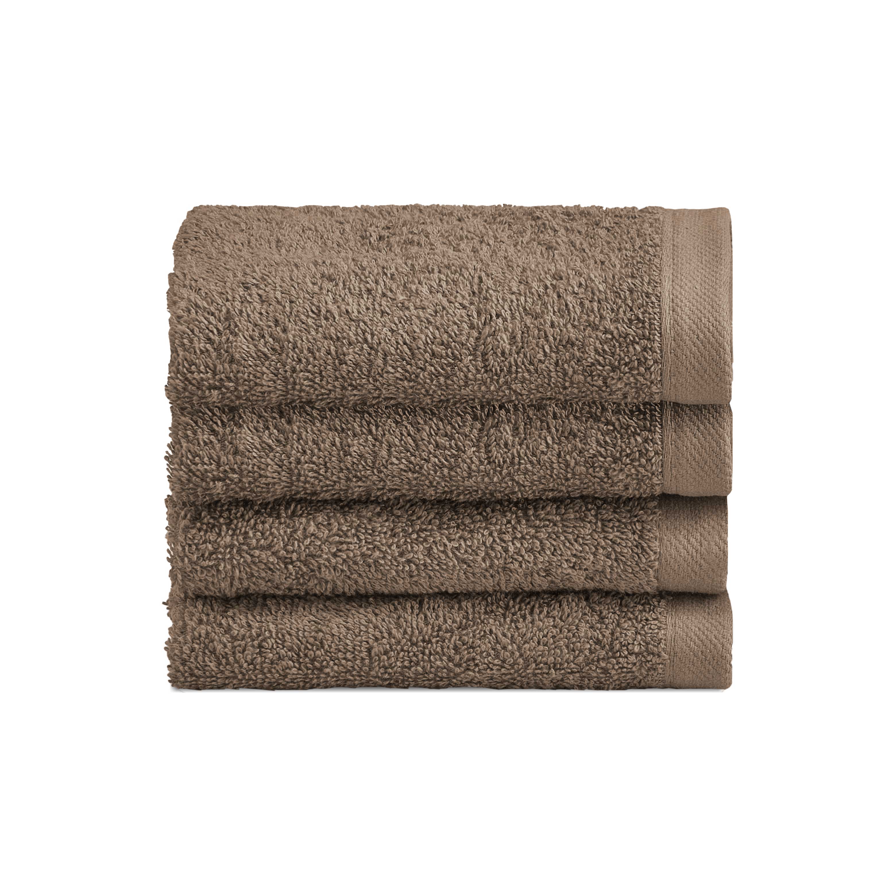 Set 4 Lavette in Spugna di Cotone Tinta Unita - Perla Lavetta Lisola Marrone (Riccio)