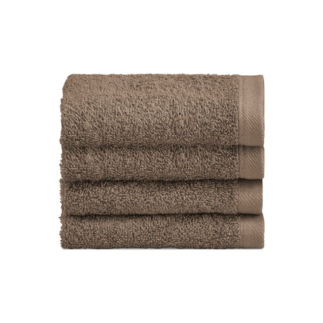 Set 4 Lavette in Spugna di Cotone Tinta Unita - Perla Lavetta Lisola Marrone (Riccio)