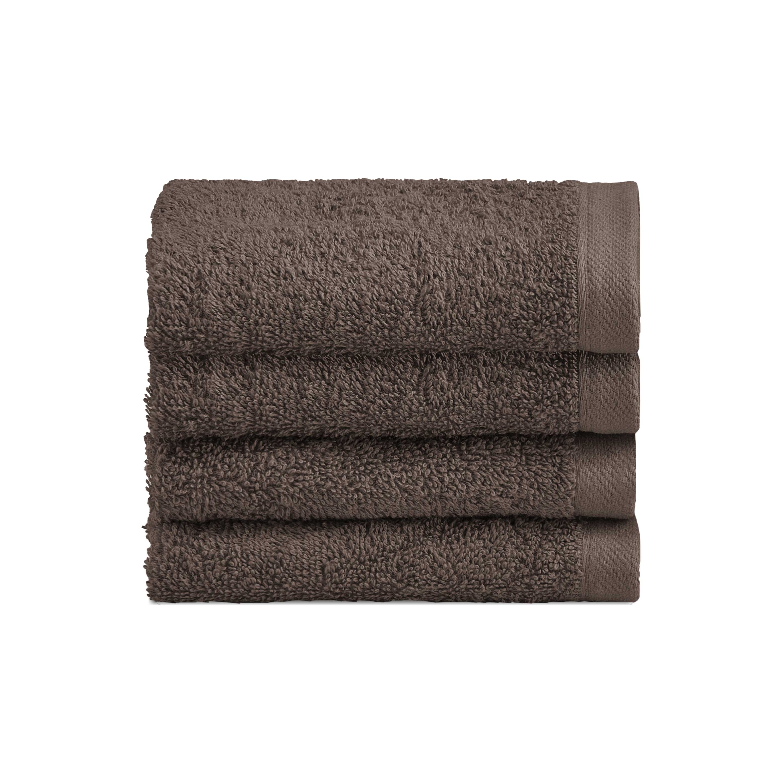 Set 4 Lavette in Spugna di Cotone Tinta Unita - Perla Lavetta Lisola Marrone Scuro (Ontano)