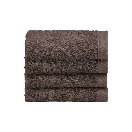 Set 4 Lavette in Spugna di Cotone Tinta Unita - Perla Lavetta Lisola Marrone Scuro (Ontano)