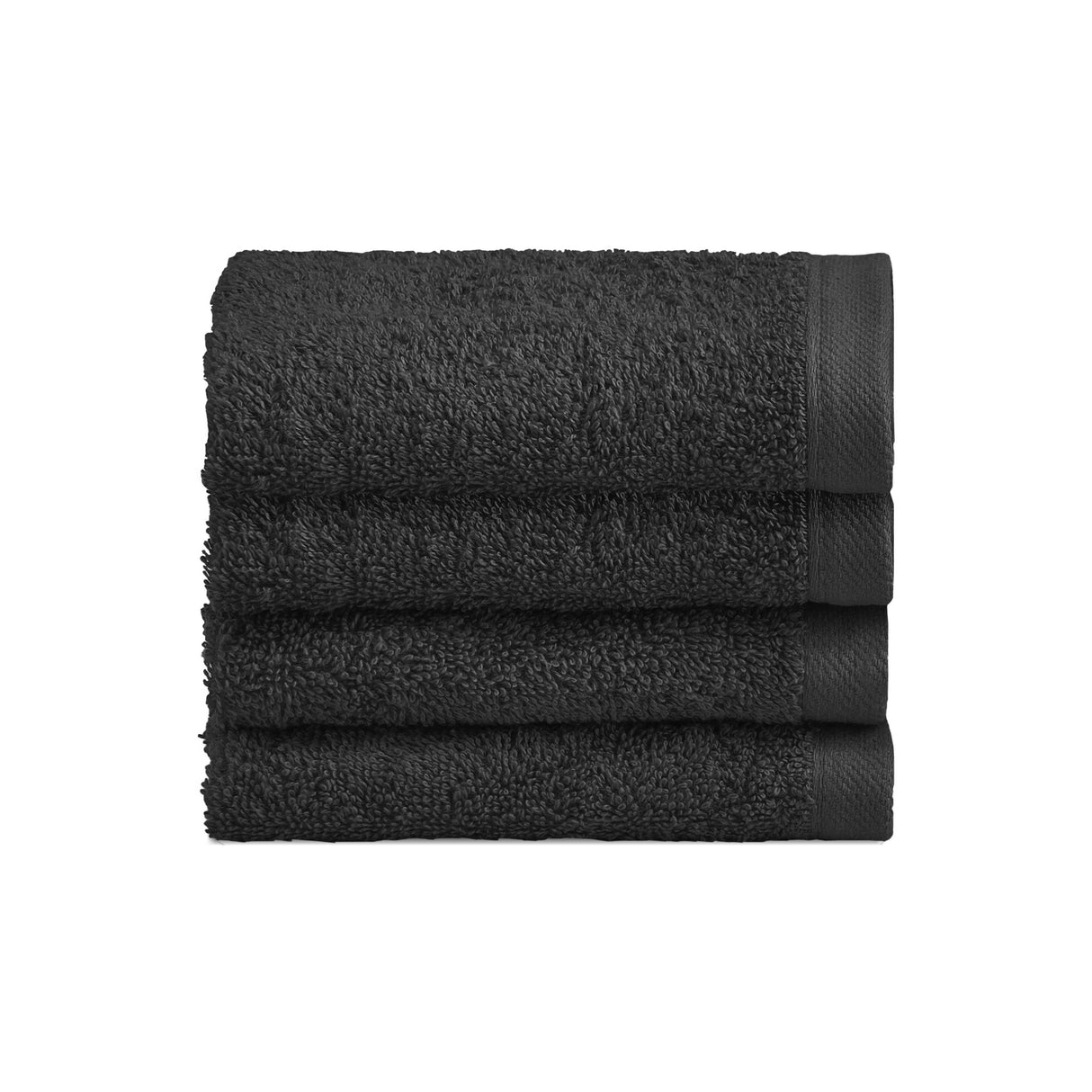 Set 4 Lavette in Spugna di Cotone Tinta Unita - Perla Lavetta Lisola Nero (Nero)