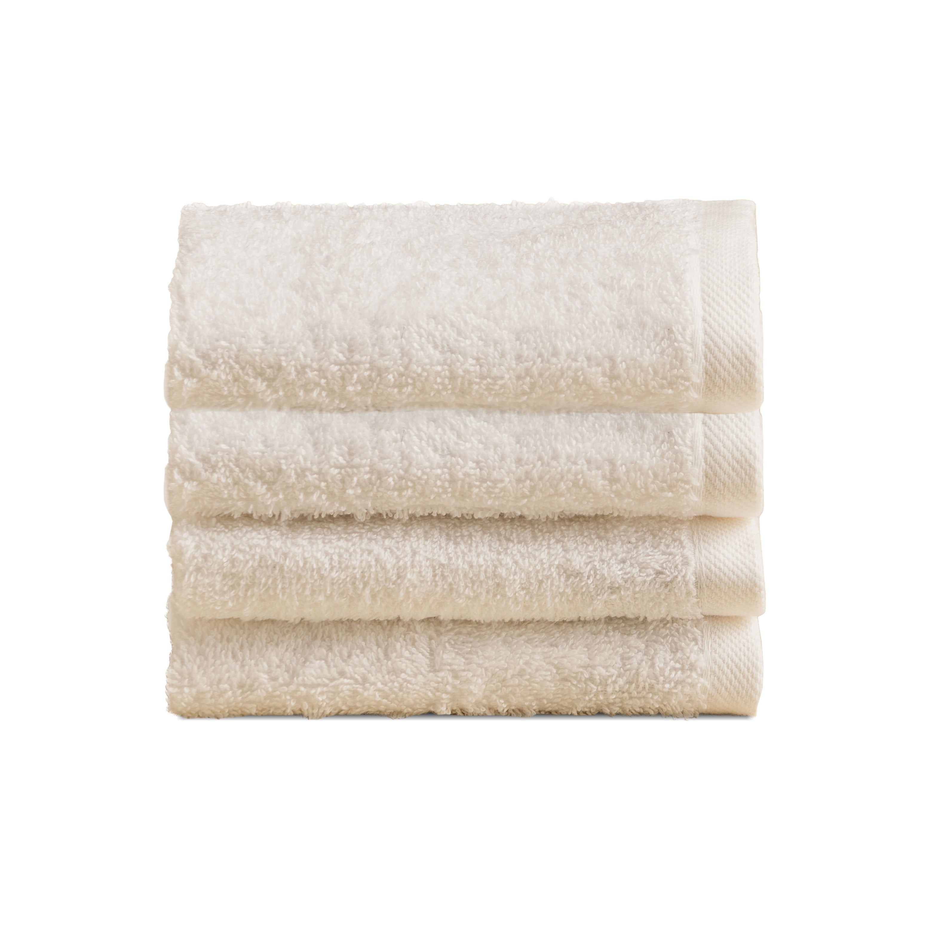 Set 4 Lavette in Spugna di Cotone Tinta Unita - Perla Lavetta Lisola Panna (Avorio)