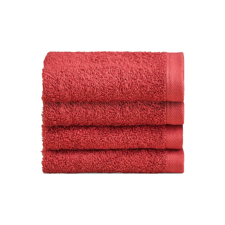 Set 4 Lavette in Spugna di Cotone Tinta Unita - Perla Lavetta Lisola Rosso (Valenza)