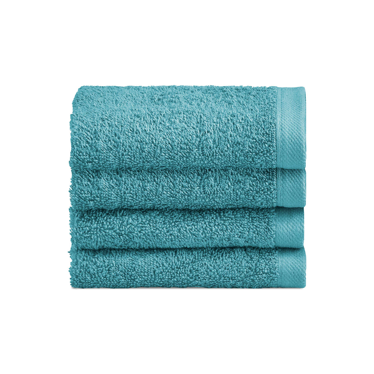 Set 4 Lavette in Spugna di Cotone Tinta Unita - Perla Lavetta Lisola Turchese (Marine)