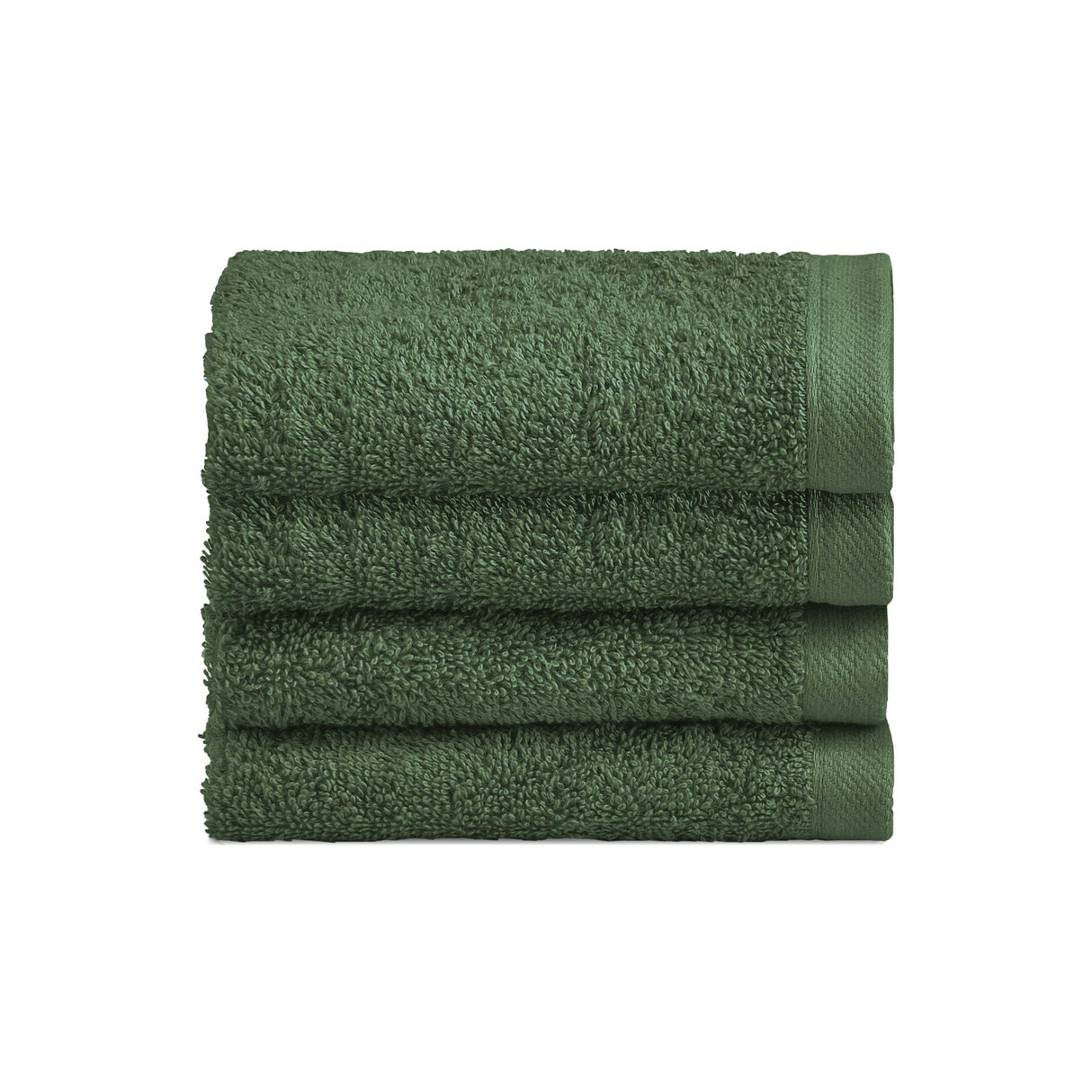 Set 4 Lavette in Spugna di Cotone Tinta Unita - Perla Lavetta Lisola Verde scuro (Jungle)