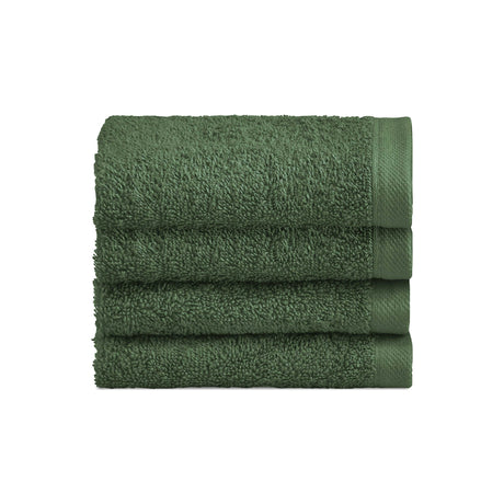 Set 4 Lavette in Spugna di Cotone Tinta Unita - Perla Lavetta Lisola Verde scuro (Jungle)