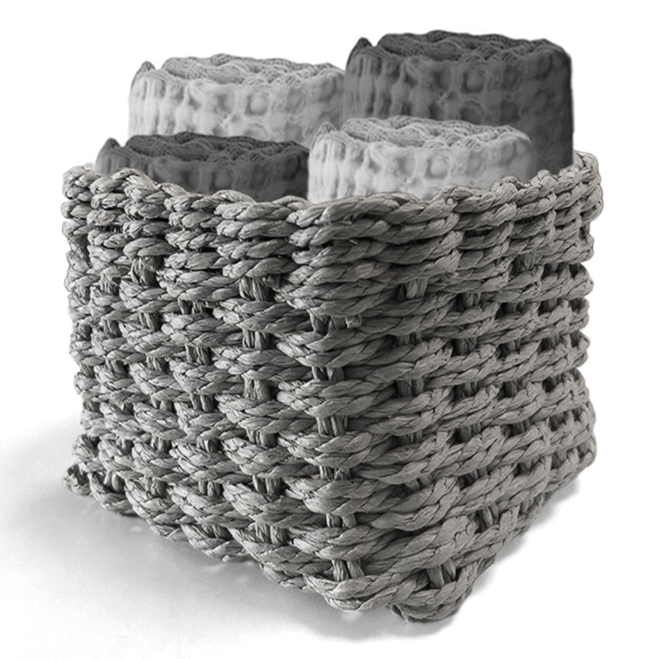 Set 4 Lavette in Spugna di Cotone Tinta Unita - Waffle Lavetta Daunex Antracite