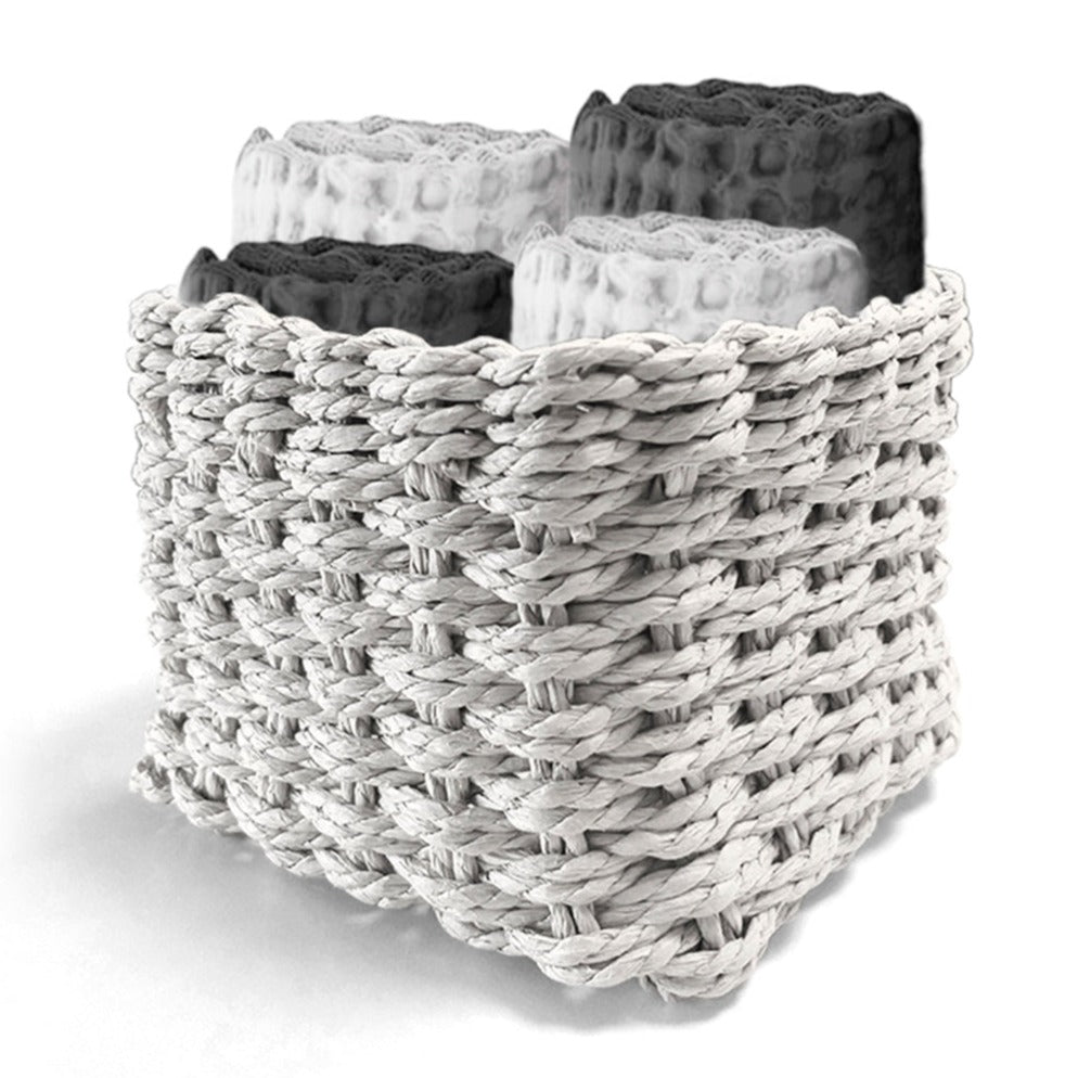 Set 4 Lavette in Spugna di Cotone Tinta Unita - Waffle Lavetta Daunex Bianco