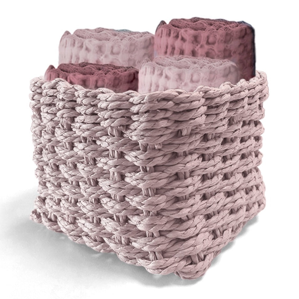 Set 4 Lavette in Spugna di Cotone Tinta Unita - Waffle Lavetta Daunex Cipria