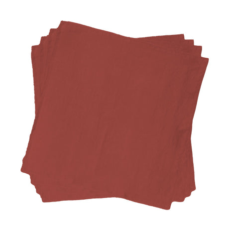 Set 4 Tovaglioli in puro Cotone StoneWashed NO STIRO - Cales tovaglioli Lisola Bordeaux (Valenza)